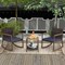 Outdoor Rocking Chair Set with Cushions and Two Tier Coffee Table